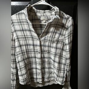 Calvin Klein Black and White Checkered Shirt